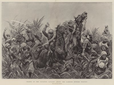 Tientsin dışındaki Bambular arasında Japon Süvarilerinin Hücumu by Richard Caton Woodville junior