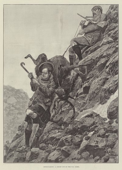 Geyik Stalking, Eve Dönüş Yolunda Bir Kısayol by Richard Caton Woodville junior