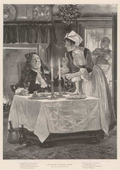 Onun İbadetinin Noel Yemeği by Richard Caton Woodville junior