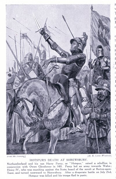 Hotspurs'un Shrewsbury'deki ölümü, 1920'ler by Richard Caton Woodville junior
