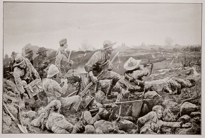 Uykusuz Mafeking - Siperlerde Sıcak Çalışma by Richard Caton Woodville junior
