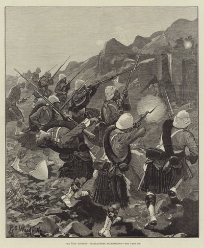 92. (Gordon) Highlanders çarpışması by Richard Caton Woodville junior