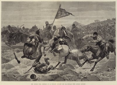 Afgan Savaşı, 1. Pencap Süvarileri ve 15. Süvarilerin Afgan Süvarileri ile Çatışması by Richard Caton Woodville junior