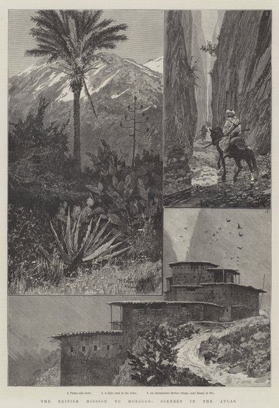 Fas'taki İngiliz Misyonu, Atlas'taki Manzara by Richard Caton Woodville junior