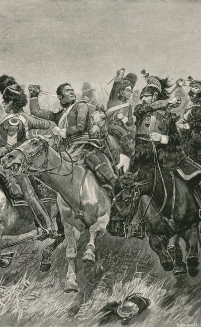 The Gallant Charge of the Scots Greys at the Battle of Waterloo  by Richard Caton Woodville junior