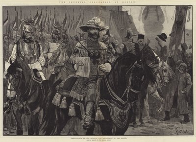 Moskova'daki İmparatorluk Taç Giyme Töreni, Senato'nun Müjdecileri ve Sekreterleri Tarafından Bildiri by Richard Caton Woodville junior
