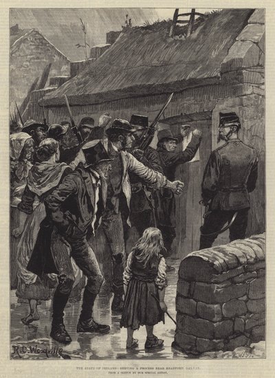 İrlanda Eyaleti, Headford, Galway yakınlarında bir Sürece hizmet ediyor by Richard Caton Woodville junior