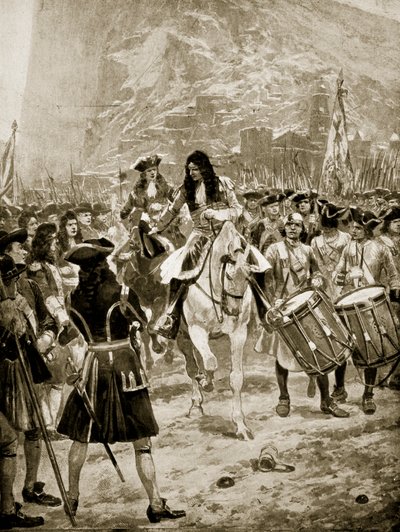 Cebelitarık'ın İngilizlere teslimi, 24 Temmuz 1704, 'Hutchinson's Story of the British Nation'dan bir örnek, c.1923 by Richard Caton Woodville junior
