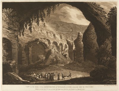Genel olarak Colosseo olarak adlandırılan Roma'daki Vespasion Amfitiyatrosunun İç Görünümü by Richard Cooper the Elder