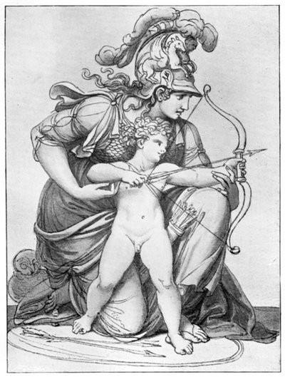 Minerva Aşk Tanrısının Okunu Yönetiyor, 18. yüzyılın sonu ve 19. yüzyılın başı 1912. by Richard Cosway
