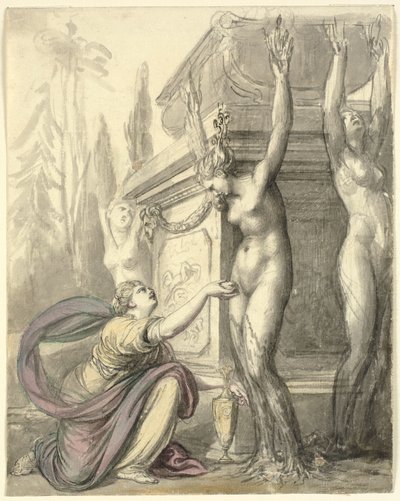 Phaeton'un mezarındaki Heliadlar (Ovid, Metamorphoses, II, 340-366) by Richard Cosway