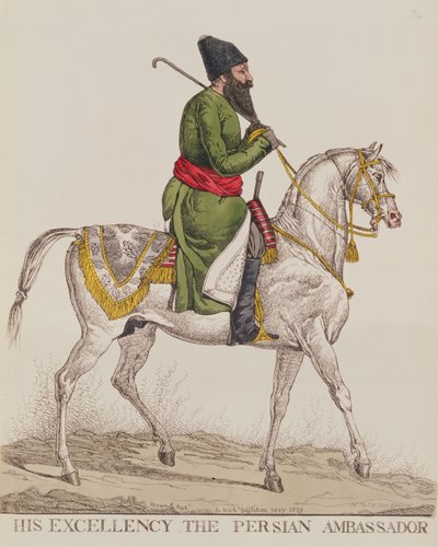 Ekselansları İran Büyükelçisi Mirza Abul Hassan Khan Londra'ya İkinci Büyükelçilik Ziyareti Sırasında, 1819 (baskı) by Richard Dighton
