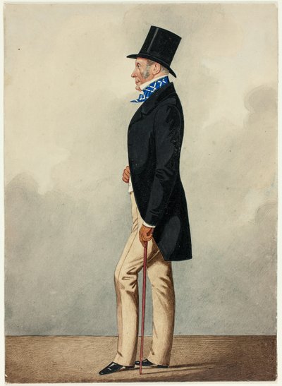 Siyah Ceketli, Mavi Beyaz Kravatlı Adam Portresi by Richard Dighton