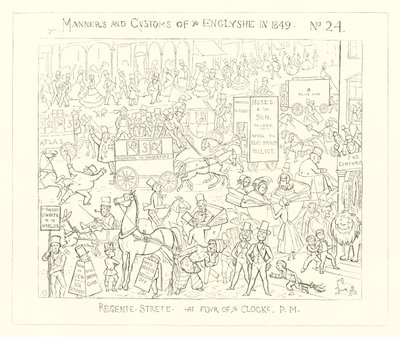 1849, Regent Caddesi, Öğleden Sonra Saat Dörtte by Richard Doyle
