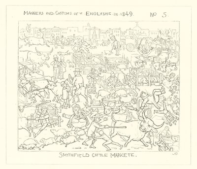 1849, Smithfield Sığır Pazarı by Richard Doyle