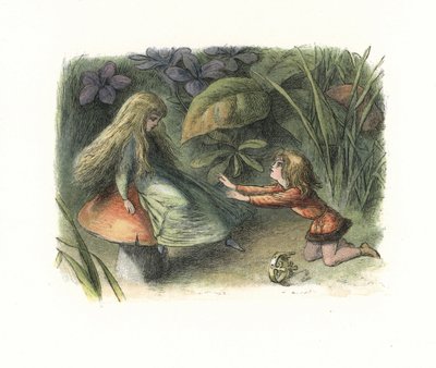 Elf Prensi bir mantarın üzerinde bir peri tarafından reddedildi (litografi) by Richard Doyle