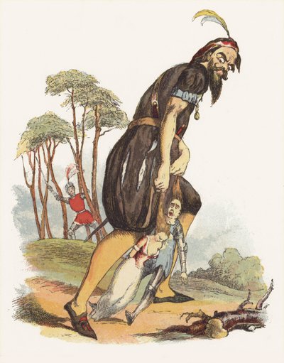 Jack The Giant Killer için çizim (renkli taş) by Richard Doyle