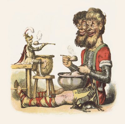 Jack The Giant Killer için çizim (renkli taş) by Richard Doyle