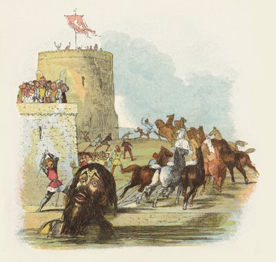 Jack The Giant Killer (renkli taş) için çizim by Richard Doyle