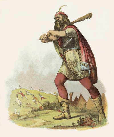 Jack The Giant Killer için çizim (renkli taş) by Richard Doyle