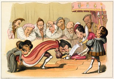 Kral Edward VI bir tüzük veriyor by Richard Doyle