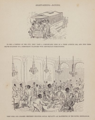 Bay Brown, Jones ve Robinson'ın Amerikan Turu'ndan bir sayfa (gravür) by Richard Doyle