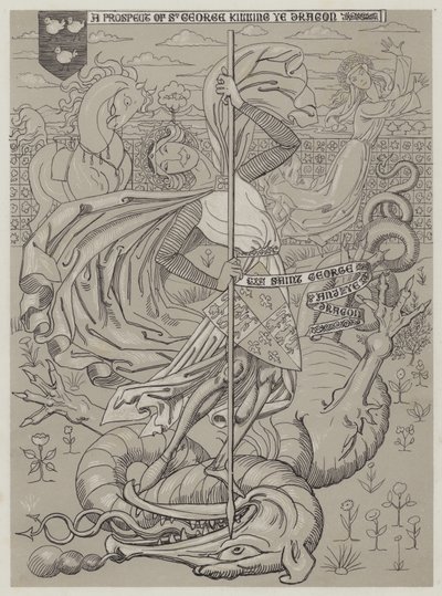Aziz George Ejderhayı Öldürüyor (aquatint) by Richard Doyle