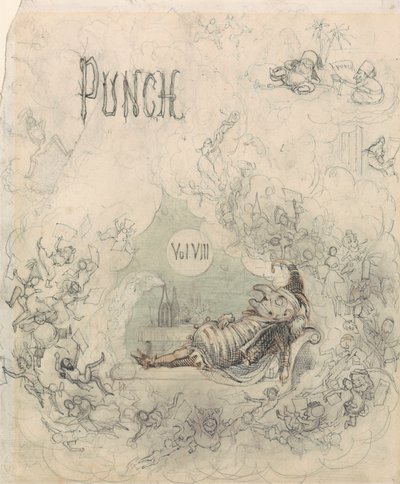 Punch için başlık sayfası, cilt. 8. by Richard Doyle