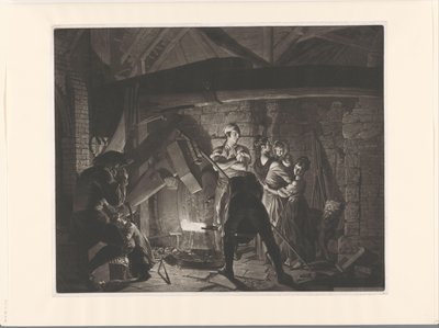 Bir demirci dükkanında aile bir demir ocağı by Richard Earlom