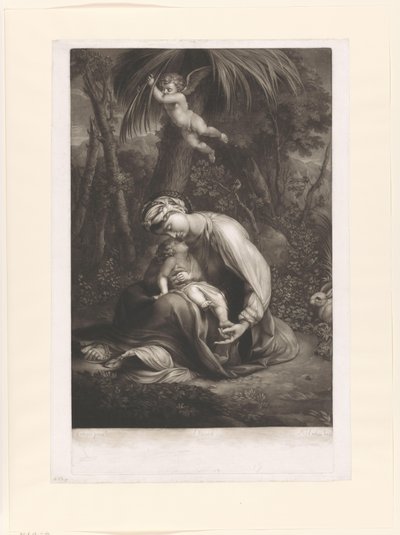 Bir palmiye ağacının altında çocukla Madonna by Richard Earlom
