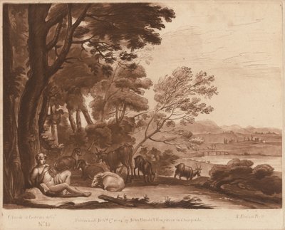 Manzara "Liber Veritatis"ten 15 by Richard Earlom after Claude Lorrain