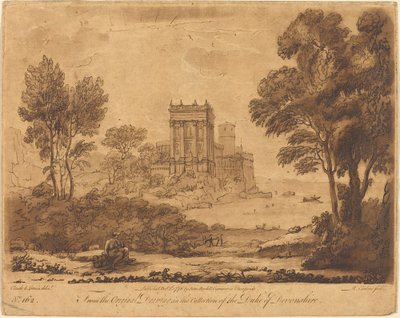 Manzara "Liber Veritatis"ten 162 by Richard Earlom after Claude Lorrain