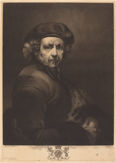 Rembrandt, Otoportre by Richard Earlom after Rembrandt van Rijn