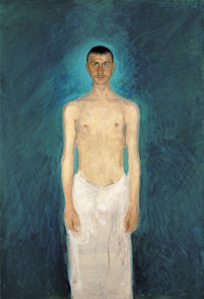 Yarı Çıplak Otoportre - Tablo Richard Gerstl (1883-1908), tuval üzerine yağlıboya (159x109 cm) by Richard Gerstl