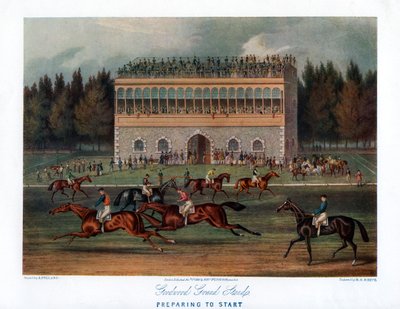 Goodwood Grand Stand, Başlamaya Hazırlanıyor, 1836. by Richard Gibson Reeve