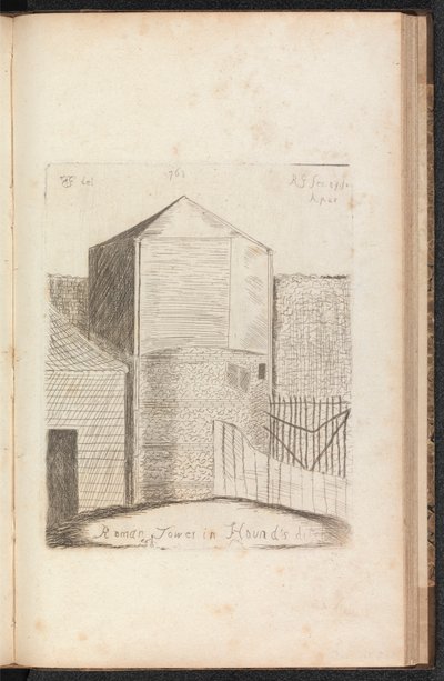 Hound's Ditch'teki Roma Kulesi, 28 Nisan 1763 by Richard Gough