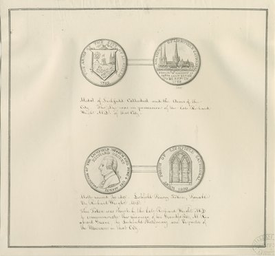 Lichfield - Lichfield Katedrali ve City Arms Madalyaları ve Richard Greene
