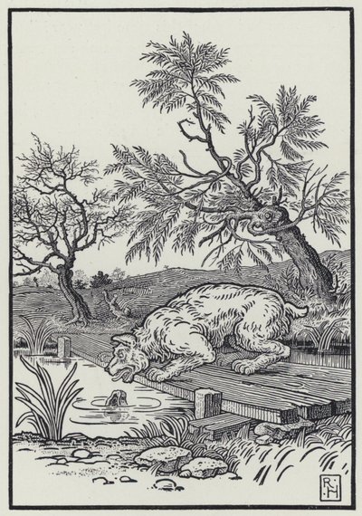 Köpek ve Gölge (gravür) by Richard Heighway