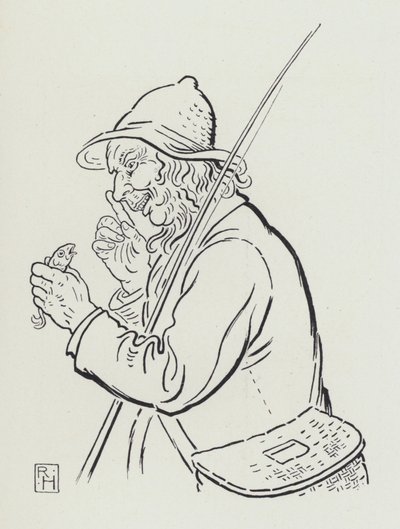 Balıkçı ve Küçük Balık (gravür) by Richard Heighway
