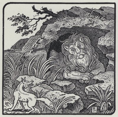 Aslan, Tilki ve Canavarlar (gravür) by Richard Heighway