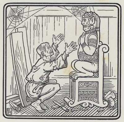 Adam ve Tahta Tanrı (gravür) by Richard Heighway
