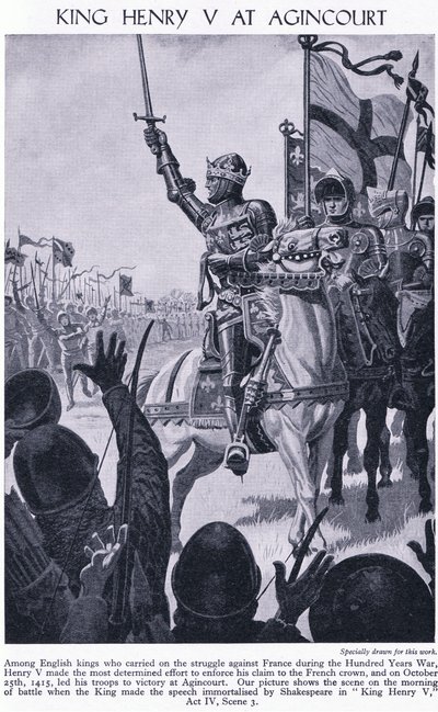 Kral Henry, Agincourt'ta MS 1415, c.1950 by Richard Henry Brock