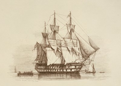 Canopus 80 top Birinci sınıf 2. sınıf, c.1849 (gravür) by Richard Henry Nibbs