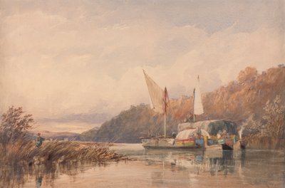 Conway'de Saman ve Kütük Mavnaları by Richard Henry Nibbs