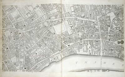"Plan of the Cities of London and Westminster the Borough of Southwark ve Parts of Bitjoining"den alınan plaka, c.1792-1799 by Richard Horwood
