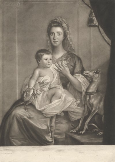 Leydi Cathcart ve Çocuğu by Richard Houston