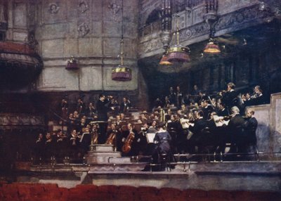 Londra'daki Queen's Hall'da prova (renkli lito) by Richard Jack