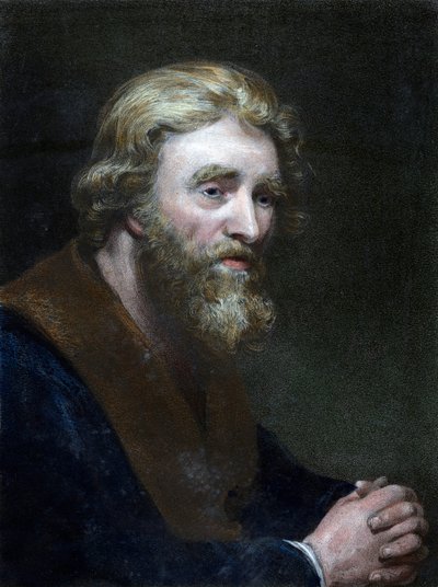 Sakallı bir adamın portresi, 19. yüzyıl. by Richard James Lane