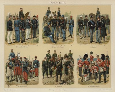 Avrupa ordularının piyadeleri (renkli taş) by Richard Knotel