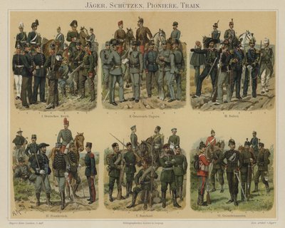 Avrupa ordularının tüfekçileri, öncüleri ve ikmal birlikleri (renkli taş) by Richard Knotel